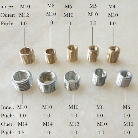 Adaptateur de joint de couplage fileté, 10 pièces/lot M4/5/6 à M10, M8 à M10, M10 à M12/M14 ► Photo 1/6