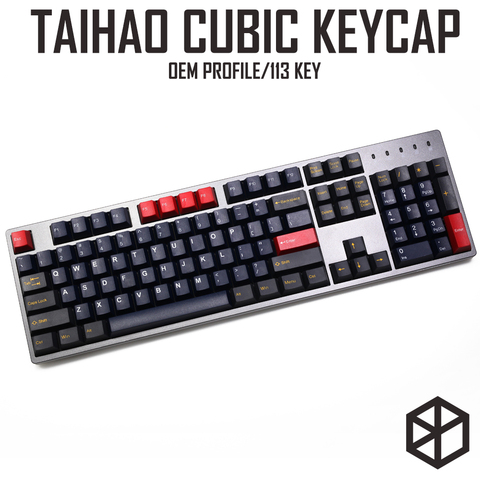 Taihao cubique abs doubleshot cubiques keycaps pour bricolage jeu mécanique clavier rouge bleu gris avec 1.75 décalage pour 104 ansi ► Photo 1/6
