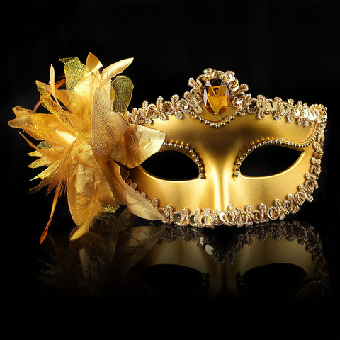 Nouveau Sexy diamant masque vénitien venise plume fleur mariage carnaval fête Performance Costume violet sexe dame masque mascarade ► Photo 1/6