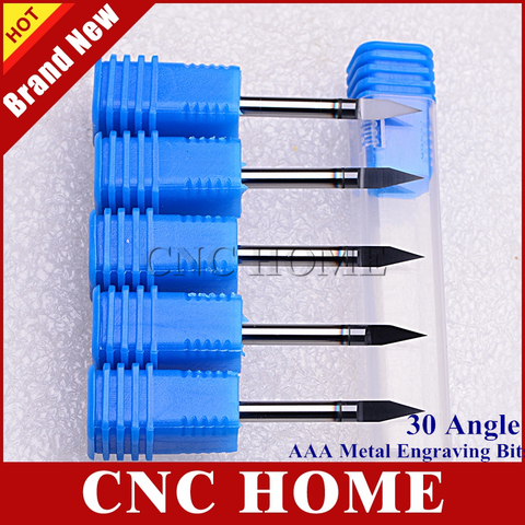 5 pièces 30 Angle 3.175mm tige Nano manteau métal gravure Bit importation 3A carbure fraise CNC routeur Bits pour aluminium cuivre ► Photo 1/5