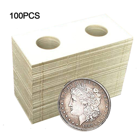 100 pièces Dia. 40mm porte-monnaie en carton étui à pince de rangement sacs en papier panneaux à rabat 1 oz porte-monnaie fournitures ► Photo 1/5