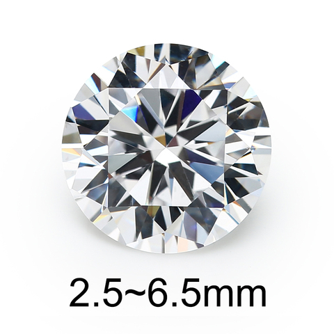50pcs 3mm 4mm 5mm (2.5 ~ 6.5mm) AAAAA ronde blanc brillant lâche cubique zircone pierres CZ pierre pour bijoux ► Photo 1/6