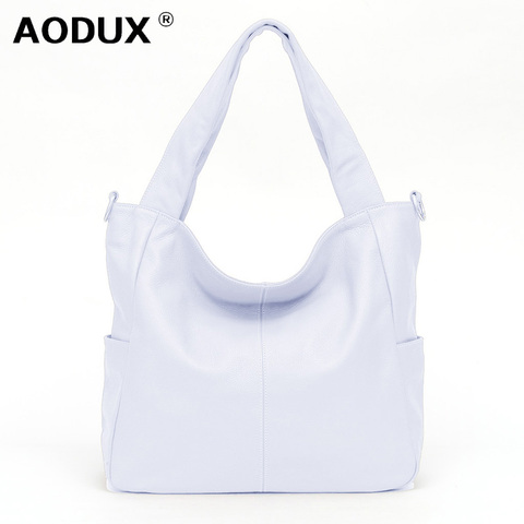 Aodux – sacs à main de luxe en cuir véritable pour femmes, sacoche à épaule de marque célèbre, couleur noir et blanc, nouvelle collection ► Photo 1/6