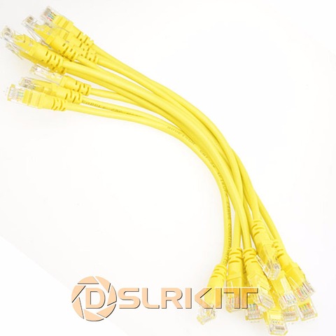 Lot 10 câbles/8 pouces 21cm 568B CAT5E UTP Ethernet RJ45 câble de raccordement câble réseau ► Photo 1/4