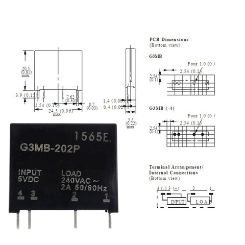 Électronique intelligent | Nouveau relais à l'état solide Original, 240V AC 2A, PCB, SSR, en 5VDC, sortie ► Photo 1/4