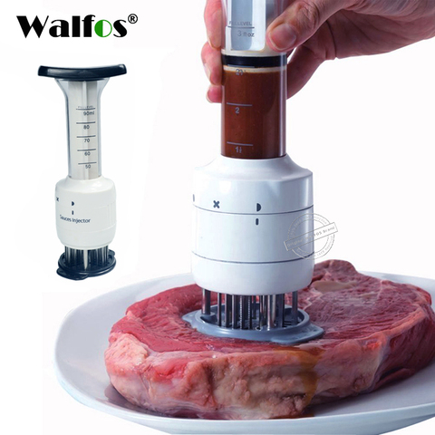 WALFOS-attendrisseur de viande en acier inoxydable de qualité alimentaire, aiguille de viande, injecteur, seringue de saveur de Marinade, outils de cuisine ► Photo 1/6