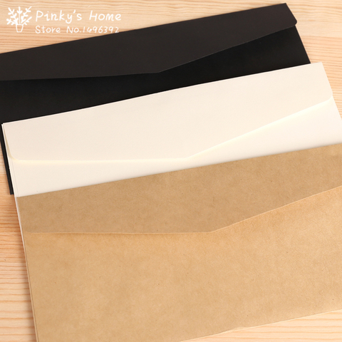 (10 pièces/lot) enveloppes Kraft européen classique rétro enveloppe de papier blanc enveloppes 11*22 cm ► Photo 1/4