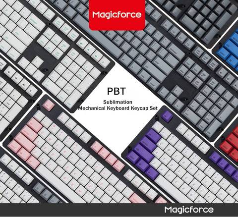 MAGICFORCE-touches clavier PBT bicolore, 108, pour clavier mécanique, mignon, avec moulage ► Photo 1/6