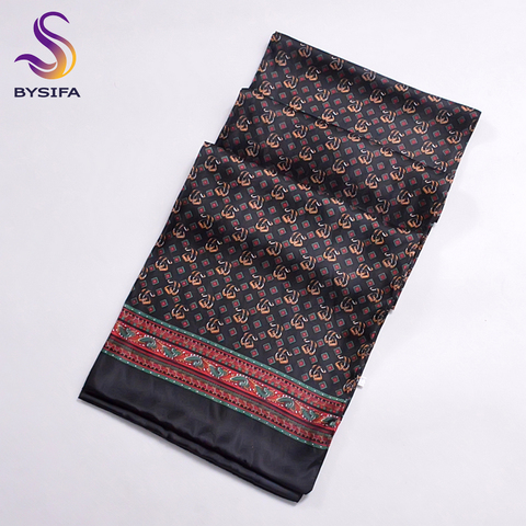 BYSIFA-foulard en soie à carreaux pour hommes, longue, en soie Pure, foulard chauffe-cou, 2016x26cm, nouvelle collection printemps-automne 100% ► Photo 1/6