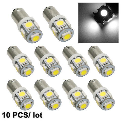 YCCPAUTO-ampoules LED T11 T4W BA9S, 10 pièces/lot, 5050, 5-SMD, blanc, jaune, bleu, Source de lumière de voiture H6W 12V, de haute qualité ► Photo 1/6