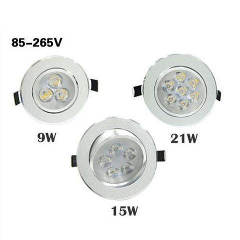 1 pièces AC85V-265V 9W/15W/21W plafonnier LED épistar lampe encastré Spot + pilote LED pour éclairage à la maison livraison directe ► Photo 1/6