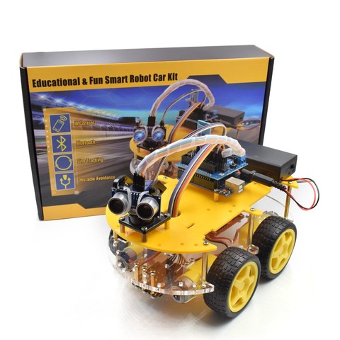 Nouveau moteur de suivi d'évitement Bluetooth Robot intelligent Kit de châssis de voiture module ultrasonique d'encodeur de vitesse pour kit Arduino ► Photo 1/6