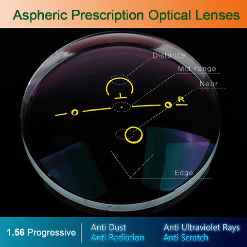 Hotony-verres optiques asphériques | Index 1.56, forme libre numérique Progressive, lentilles de Prescription, revêtement AR UV400, hommes et femmes ► Photo 1/6