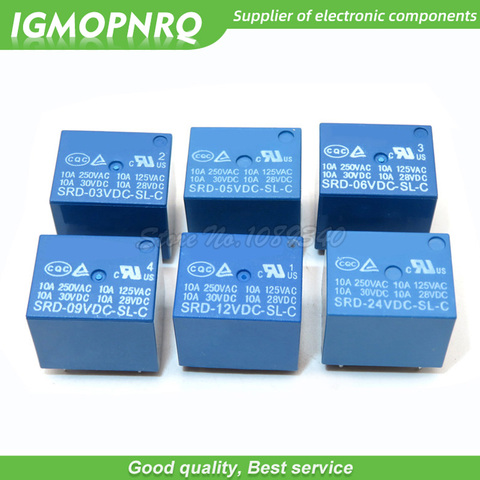 Relais de haute qualité SRD-03 05 06 09 24 broches 5V 5V 6V 9V 24V 12V IGMOPNRQ 5 pièces ► Photo 1/6