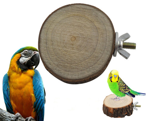 Plateforme d'écureuil rond en bois, plate-forme d'écureuil, perroquet oiseau, jouet à suspendre ► Photo 1/6