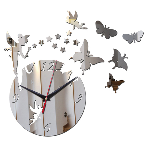 Nouveauté 2016 vente directe miroir soleil acrylique horloges murales 3d décor à la maison bricolage cristal Quartz horloge art montre livraison gratuite ► Photo 1/6