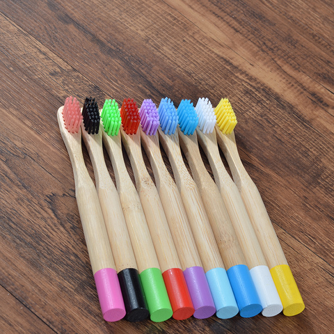 Brosse à dents en bambou pour enfants 10 PC brosses à dents sans plastique biodégradables pour enfants ► Photo 1/6