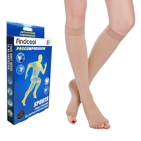 Ouvert Toe Knee High 20-30 mmHg Bas Médicaux De Compression (1 paire) ► Photo 1/6