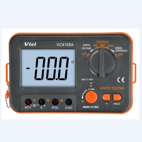 VICI Numérique LCD Terre Testeur de Résistance Résistance de terre Tension Mètre Paratonnerre Instrument De Mesure Outils VC4105A ► Photo 1/6