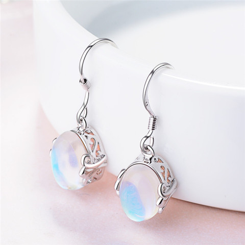 TJP-boucles d'oreilles en pierre de lune pour femmes, bijoux en forme de goutte, en argent Sterling 925, bijoux de fête, qualité supérieure ► Photo 1/6