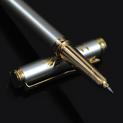 VITNAT-stylo à bille en acier inoxydable de luxe 0.5mm, fournitures scolaires de bureau et de bureau, encres noires ► Photo 1/6