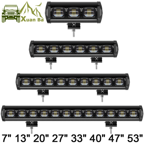 6D lentille 30W 60W 120W 210W Led une rangée lumière 4x4 Offroad barre pour hors route 4WD camion ATV 12V 24V remorque étanche travail lumières ► Photo 1/6