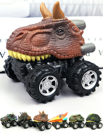 6 pièces 6 styles haute qualité fête des enfants cadeau jouet dinosaure modèle Mini jouet voiture arrière de la voiture cadeau camion passe-temps ► Photo 1/6