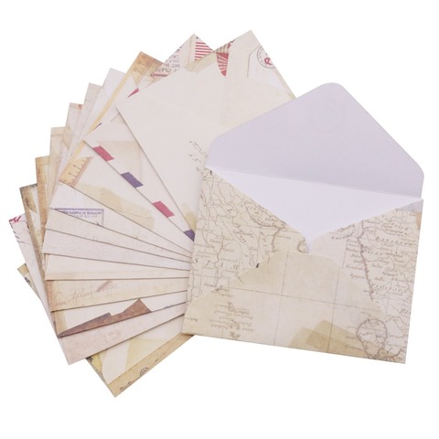 Enveloppes Vintage, Mini papier Kraft, 12 pièces, pour fenêtre, enveloppe d'invitation de mariage, paquet de carte et Message, 96x72mm ► Photo 1/6
