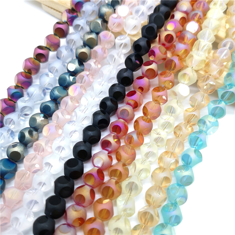 Perles en verre cristal 8mm, accessoires pour fabrication de bijoux, Six perles à facettes, lot de 20 pièces ► Photo 1/6