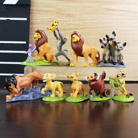 Figurines du roi Lion en PVC, 9 pièces/lot, jouets éducatifs pour enfants, décoration de maison ► Photo 1/5