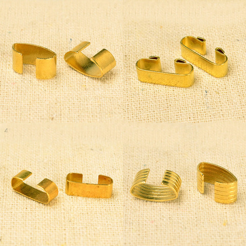 100 pièces métal laiton Clips fermoirs pince pince Bail perles sertissage et fin perles pendentif connecteurs bricolage accessoires bijoux résultats ► Photo 1/6