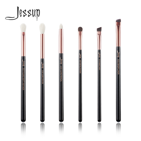 Jessup noir/or Rose professionnel maquillage pinceaux ensemble maquillage brosse outils kit yeux Shader Liner naturel-synthétique cheveux ► Photo 1/2