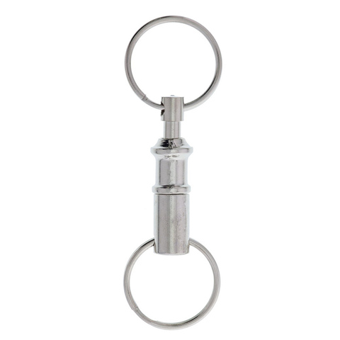 Porte-clés amovible en acier chromé, 1 pièce, porte-clé à retrait rapide, double porte-clé détachable ► Photo 1/6