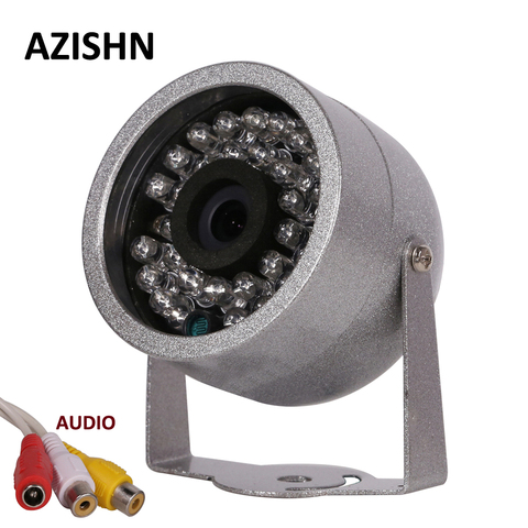 AZISHN – caméra de vidéosurveillance CMOS 700TVL, avec Audio, 30 LED, vision nocturne, sécurité extérieure, coque en métal couleur, étanche ► Photo 1/6