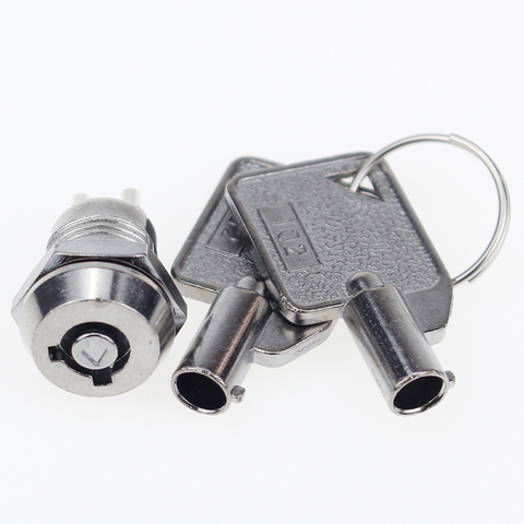 Interrupteur pour serrure à clé électronique, 1 kit, Micro baril 12mm, 2 posons, avec clé 2 2A, 250vac/4A, 125vac, ON/OFF ► Photo 1/5