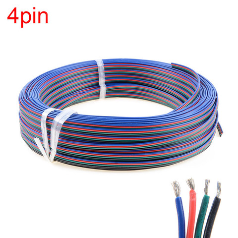 Étamé cuivre 22AWG led RGB câble, 4 pin RGB câble PVC fil isolé, 22 awg UL2468 bande extension connect fil livraison gratuite ► Photo 1/1