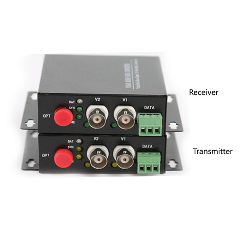 Convertisseurs de médias en Fiber optique 2 canaux, 2 transmetteurs BNC, récepteur de données RS485, mode unique, 20Km pour système de Surveillance CCTV ► Photo 1/1