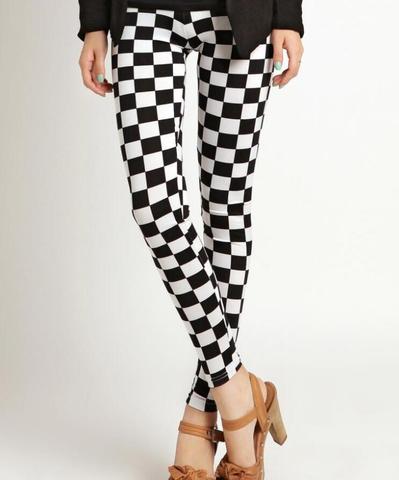 Legging slim pour femme, printemps et été en damier ► Photo 1/4