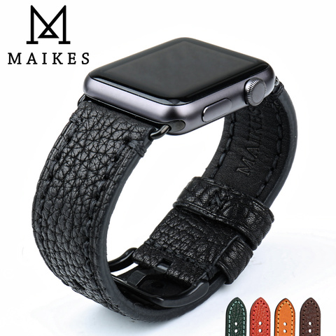 MAIKES-Bracelet de montre Apple Watch, en cuir pour Apple Watch série 4 3 2 1, 44mm 40mm, 42mm 38mm iWatch ► Photo 1/6