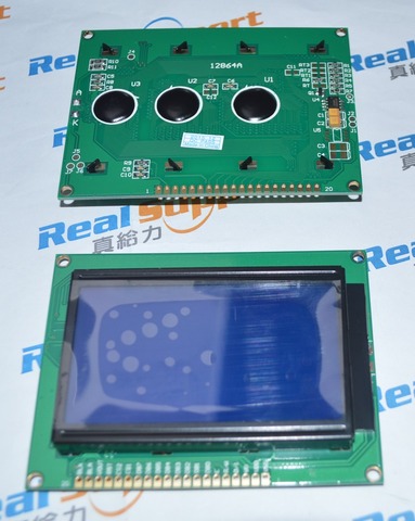 12864A sans police 93*70 12864 KS0108 LCD 128*64 12864 Bleu/Vert ► Photo 1/6