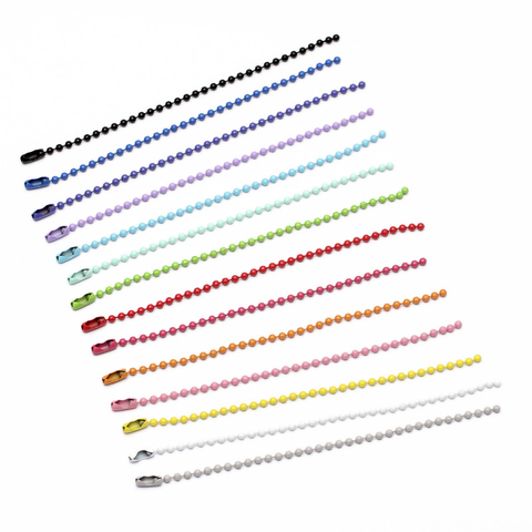 1 paquet de chaînes de perles colorées de 12CM de long, s'adapte au porte-clés/porte-clés/poupées/étiquette à main connecteur pour la fabrication de bijoux à faire soi-même ► Photo 1/6