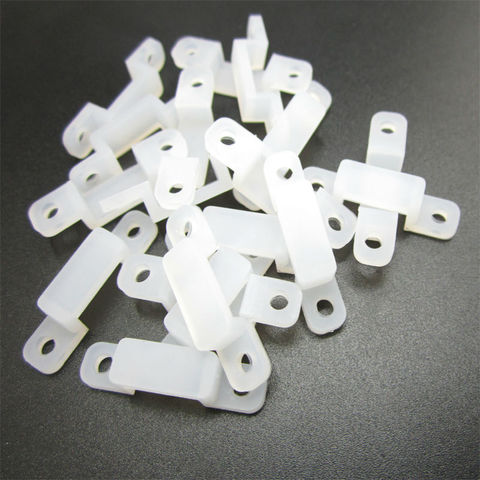 Clip de fixation des bandes de lumière flexibles | 100 pièces/lot, connecteur de bande en silicone, pièces/lot, 8mm 10mm largeur SMD3528 SMD5050 ► Photo 1/5