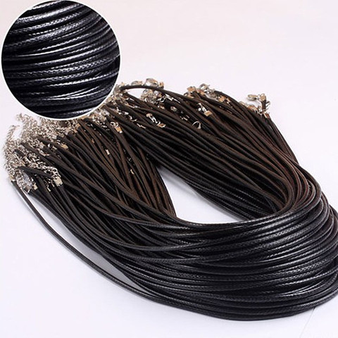 NK697 nouveau gros Collares hommes Bijoux torsadé tressé cuir synthétique polyuréthane noir cordon collier pour femmes bricolage chaîne Bijoux cadeau chaud ► Photo 1/6