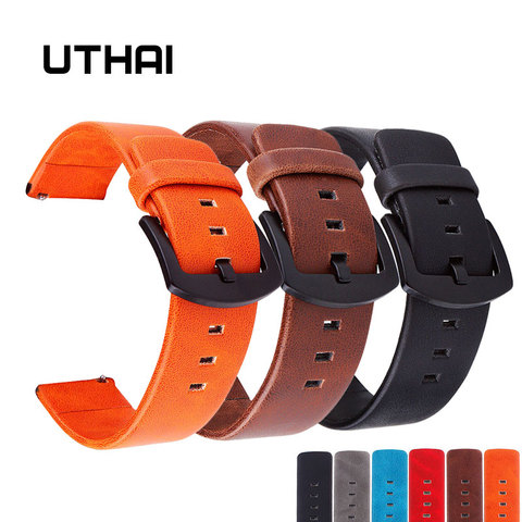 UTHAI – bracelet de montre en cuir, rétro, 20mm, 22mm, 18-24MM ► Photo 1/6
