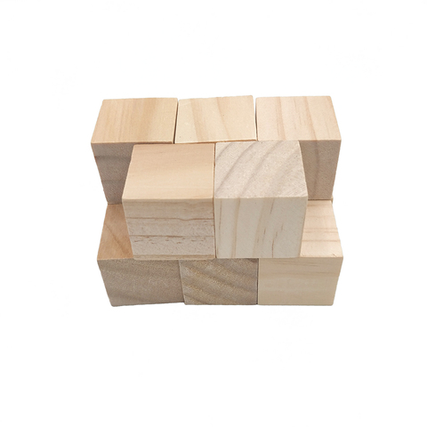 6 pièces 30mm 1.18 pouces naturel solide bois de pin inachevé blocs Cubes de bois pour Puzzle faisant des blocs Photo artisanat et projets de bricolage ► Photo 1/6