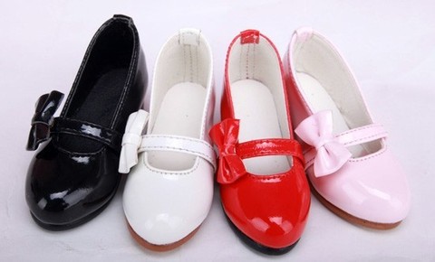 Chaussures synthétiques en cuir pu pour femmes, souliers de fille SD AOD DOD BJD MSD Dollfie, noir, blanc, rouge, YG328, 1/3, 1/4 ► Photo 1/1