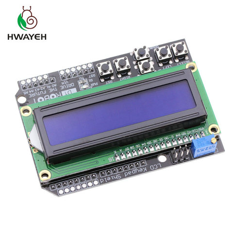 Bouclier de clavier LCD 1602/LCD1602 avec écran bleu, module affichage pour Arduino ATMEGA328/ATMEGA2560, raspberry pi UNO, 1 pièce ► Photo 1/5