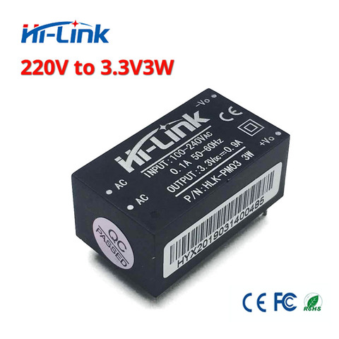 Livraison gratuite 2 pcs/lot Hi-Link HLK-PM03 220v 3.3V 3W AC DC mini taille isolée abaisseur module d'alimentation ► Photo 1/5