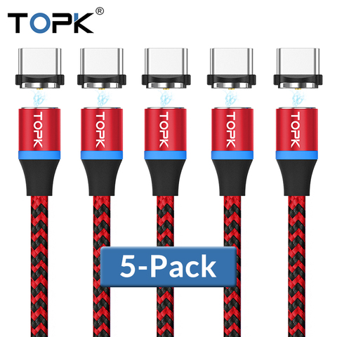 TOPK [5-Pack] câble magnétique rline-r USB Type C pour Samsung Galaxy S9 Plus OnePlus 6 type-c USB C ► Photo 1/6