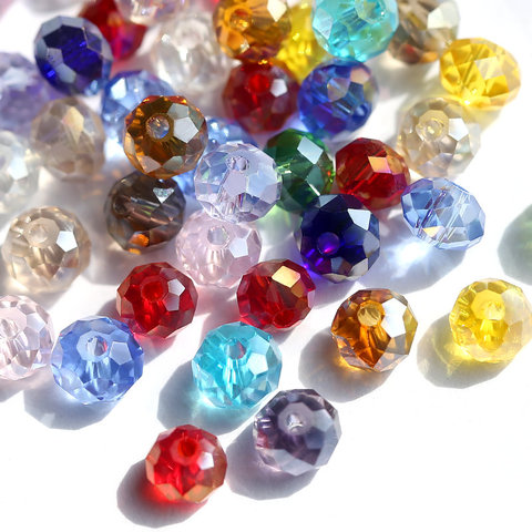 6-8mm plaqué AB couleur facettes verre perles rondes cristal roue perles bijoux perles pour bracelet collier fabrication de bijo ► Photo 1/6